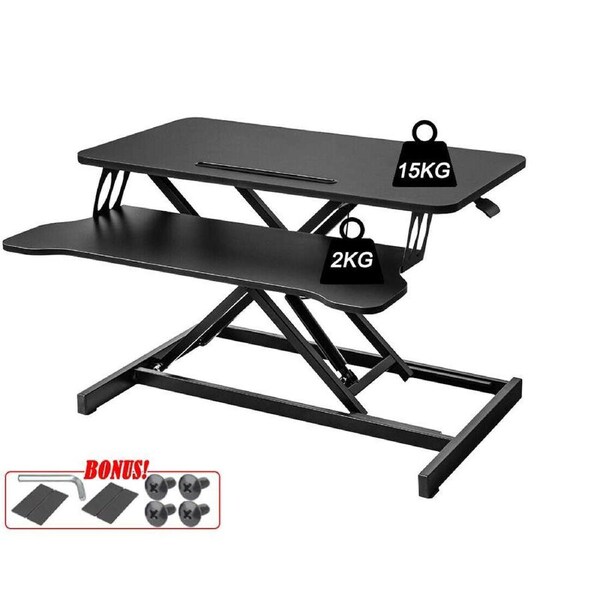 OZNALA 80*40CM Standing Desk Laptop Riser Height Adjustable Stand Up Sit Stand Computer Shelf