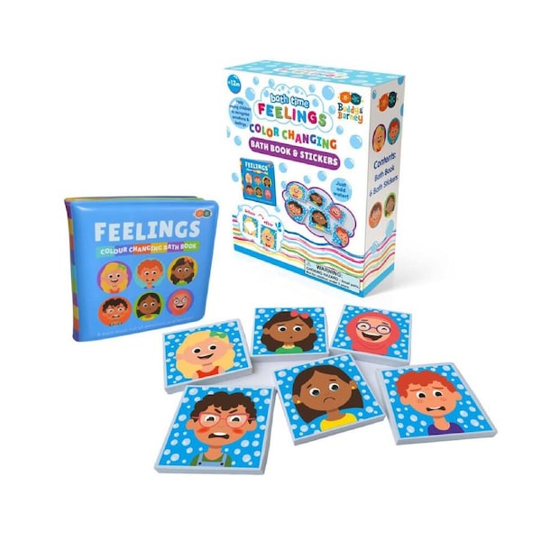 Buddy & Barney Colour Changing Kids/Childrens Bath Book & Stickers - Feelings 1+