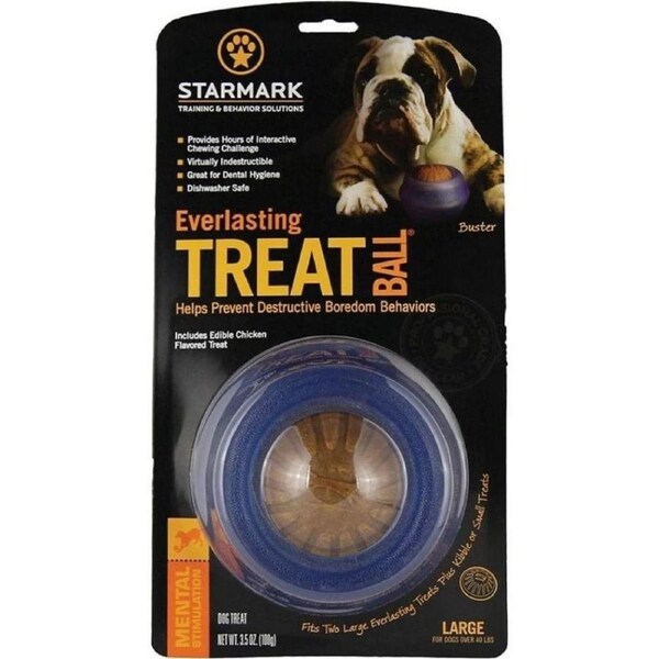 Everlasting Large Dog & Puppy Treat Ball Toy by Starmark (Dogs over 18.1kg)