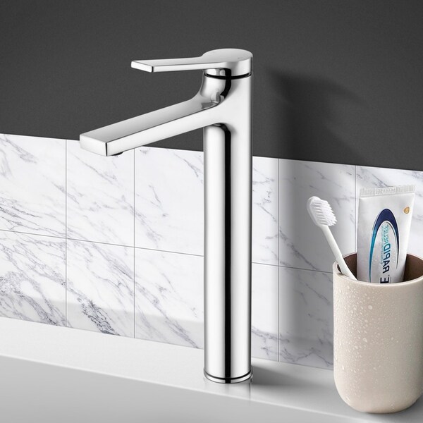 ACA Bathroom Tall Basin Mixer Tap Brass Silver Vanity Flick Faucet WELS