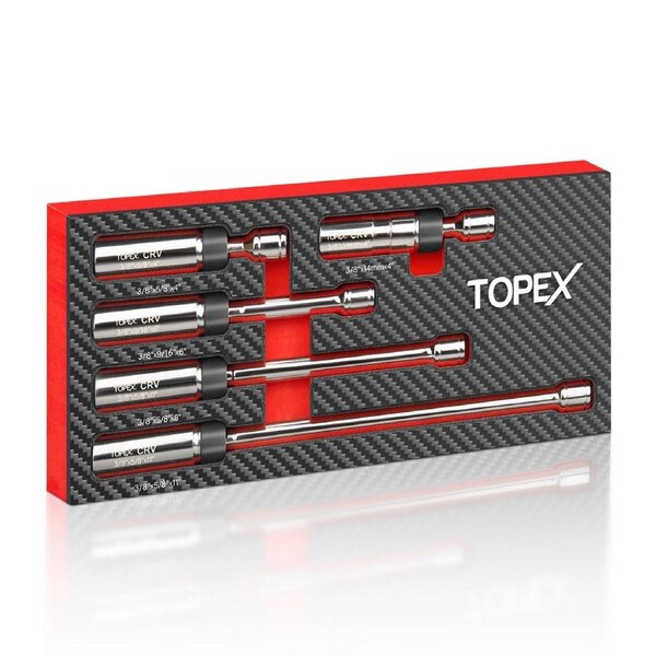 TOPEX 5-PIECE Swivel Spark Plug Socket Set 3/8? Drive Extra Long