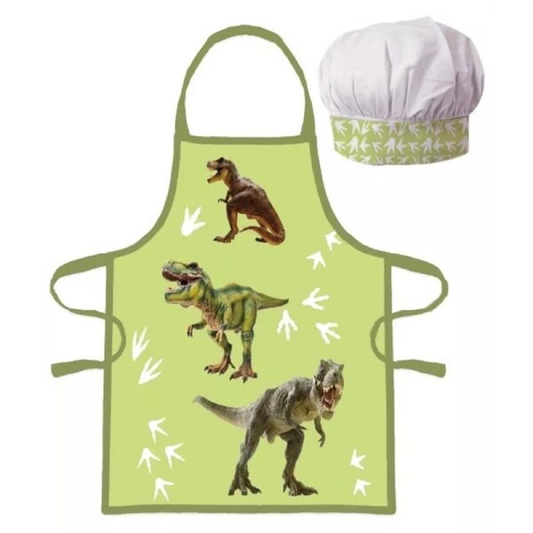 Kids Dinosaur Apron and Chef Hat