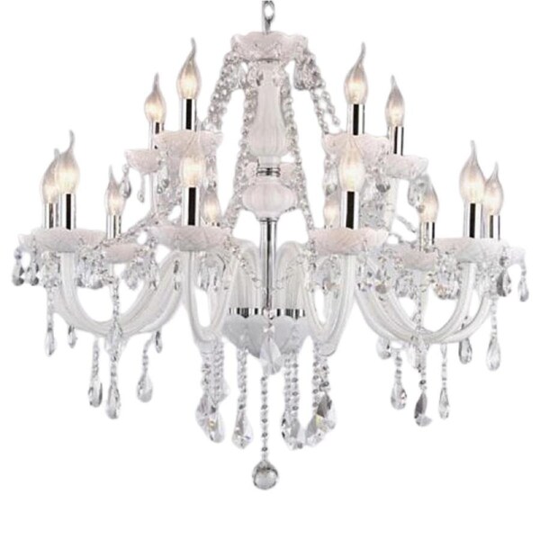 Graceful Harmony 8 + 4 Head White Silver Chandelier
