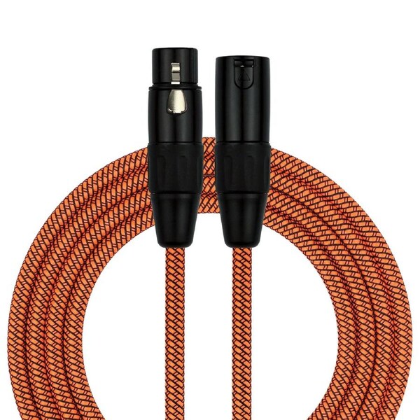 Kirlin 20ft Entry Woven Orange XLR Male to XLR Female Microphone Cable [KMWC270PORA-20]