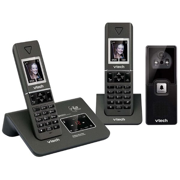 VTech 15951 Twin DECT 6.0 Cordless Home Phone w Video Doorbell Answering Machine
