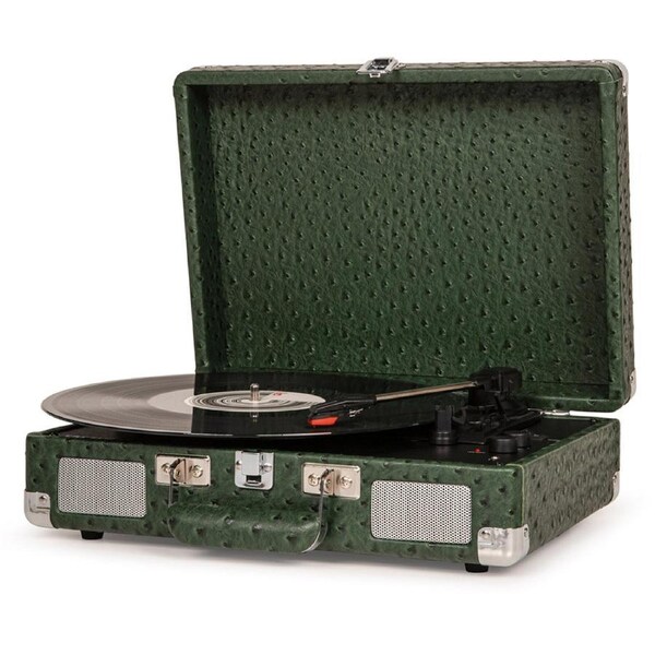 Speical Offer - Crosley Cruiser Plus Bluetooth Turntable Retro Briefcase Style Ostrich Green