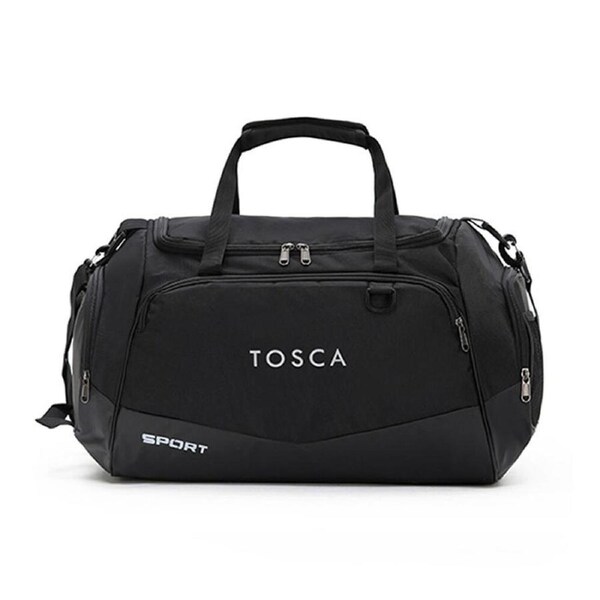 Tosca 40L Lightweight Deluxe Travel Adjustable Sport Duffle/Tote Bag - Black