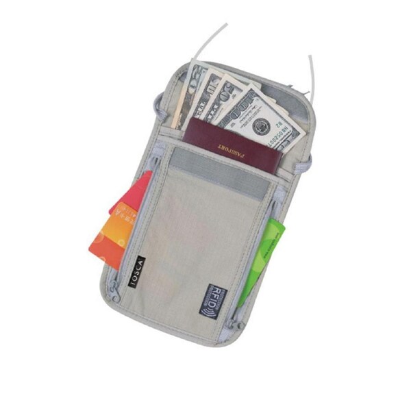 Tosca RFID Wave Blocking Safety Protection Travel Security Neck Pouch Bag