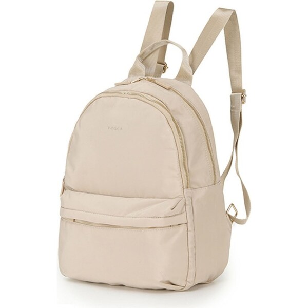 Tosca Daily Nylon Lightweight Shoulder College Laptop School Backpack - Beige