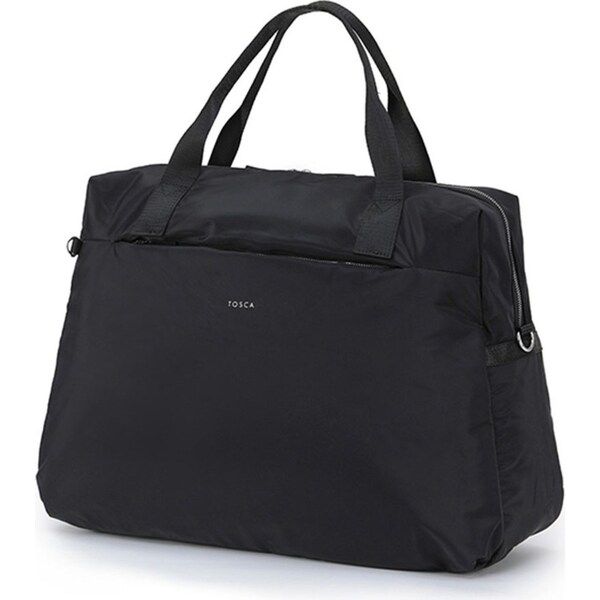 Tosca Lightweight Nylon Shoulder Market/Work Commute Tote Carry Bag - Black