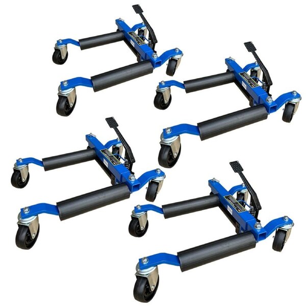 4x 12" Hydraulic Car SUV Wheel Dolly Go Jacks Vehicle Positioning Transport Jack