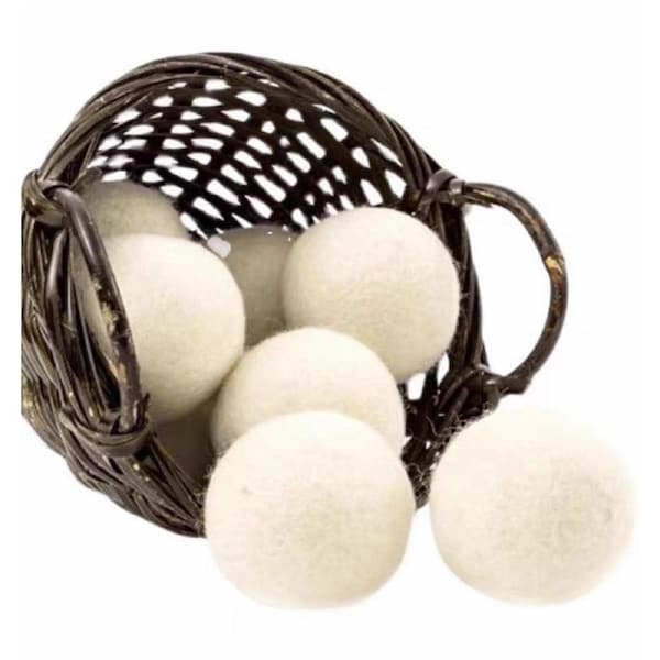 AINPECCA X12pcs 100% Natural Wool Dryer Ball Fabric Laundry Accessories 6cm Washing Reusable Tumble Softener with Felt Bag