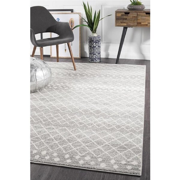 Rug Culture Grey & Bone Ivory Diamond Durable Rug (300 x 80cm)