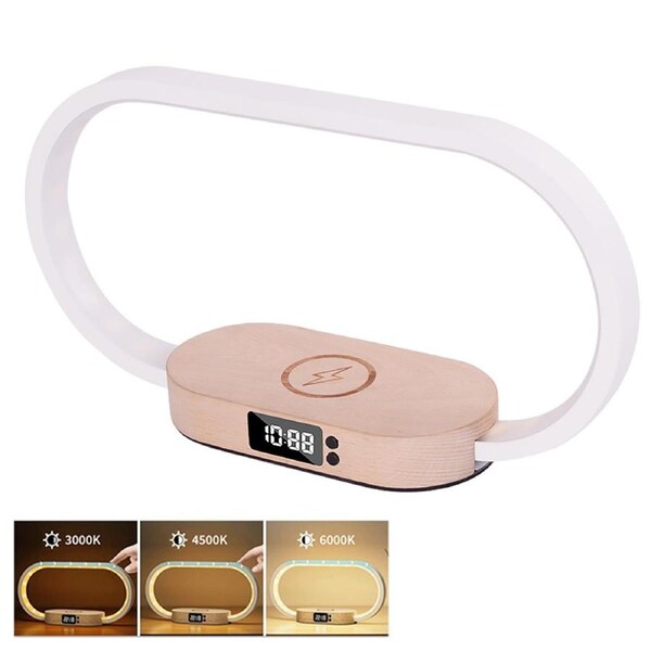 CLORA LED Desk Table Lamp Touch Dimmable Night Light Wireless Charger USB Ports