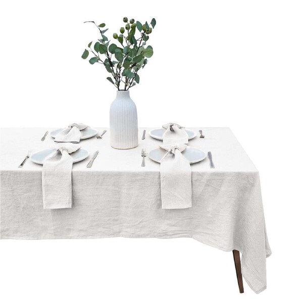 J Elliot Home Linen Collection 150x270cm Tablecloth/Table Cover Rectangle White