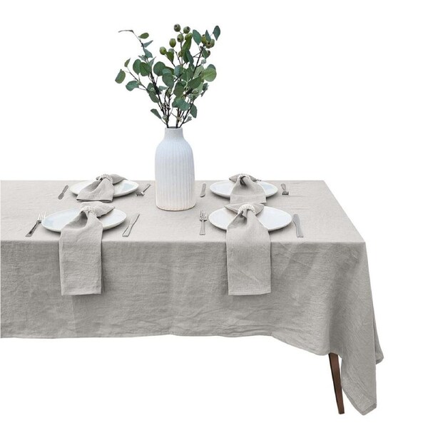 J Elliot Home Linen Collection 150x270cm Tablecloth/Table Cover Rectangle Stone