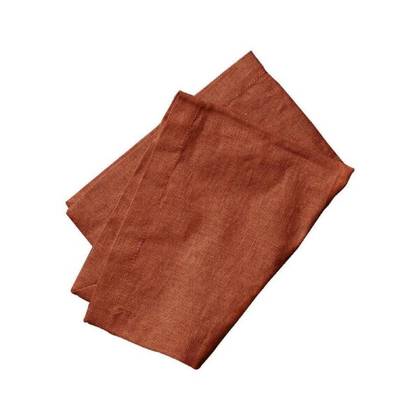 4pc J Elliot Home Linen Collection 50x50cm Square Napkin/Table Serviette Rust
