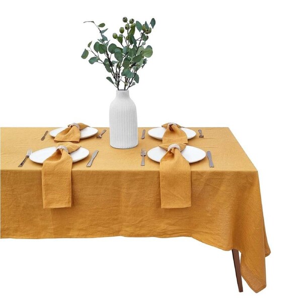 J Elliot Home Linen Collection 150x270cm Tablecloth/Table Cover Rectangle Honey