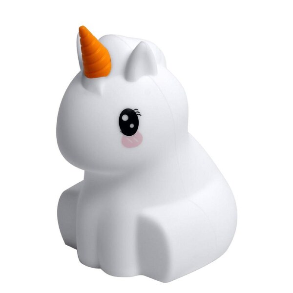 Crest Kids Rechargeable Silicone Unicorn Night Light Colour Changing Lamp White