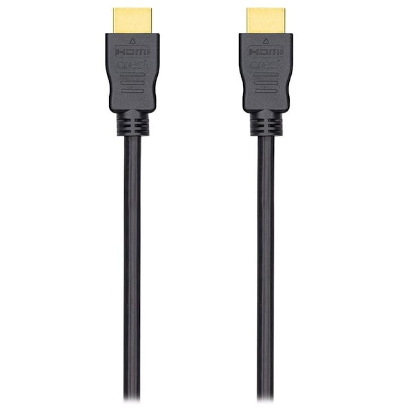 Crest 5m/10.2Gbps HDMI Male To Male Cable w/ Ethernet 1080p Connector Black