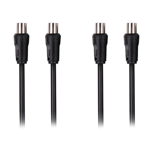 2x Crest 5m Dual Shield Male TV Antenna Cable Coaxial Connector For HDTV Black
