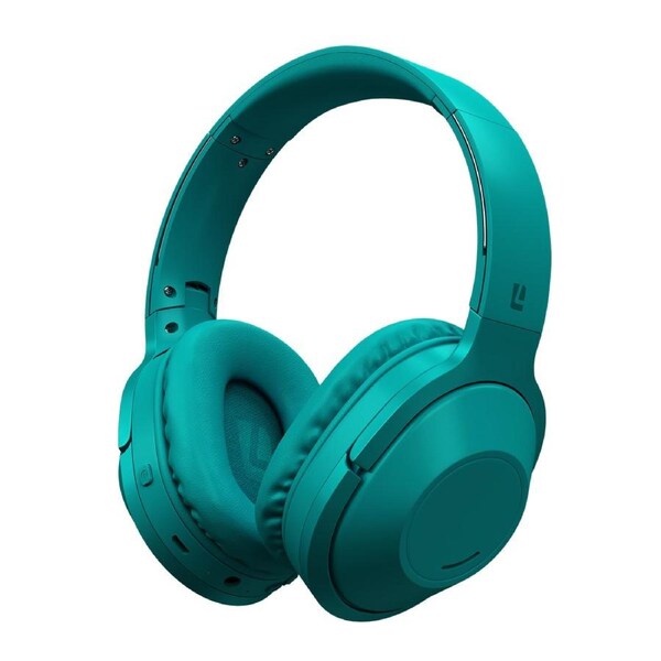 Liquid Ears WireFree Adjustable Over-Ear Wireless Bluetooth Headphones Teal