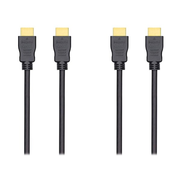 2x Crest 1.5m/10.2Gbps HDMI Male To Male Cable w/ RJ45/ 4K/1080p Connector BLK