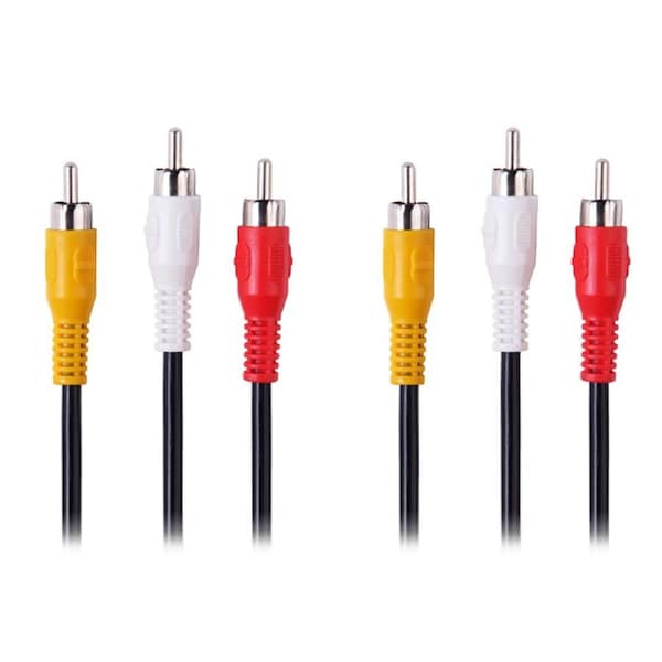 2x Crest 1.5m Male RCA Audio Visual Connector For TV/VCR/DVD Sound Plug Cord