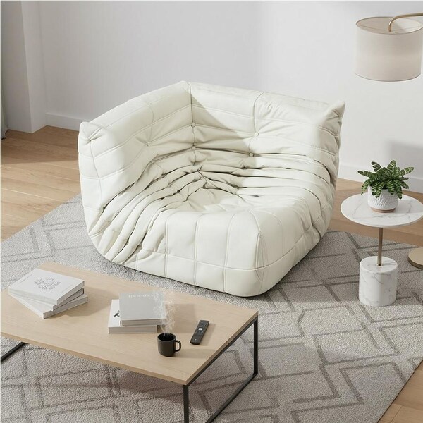 Corner Seater Accent Chair Levede Lazy Sofa Lounge - Beige