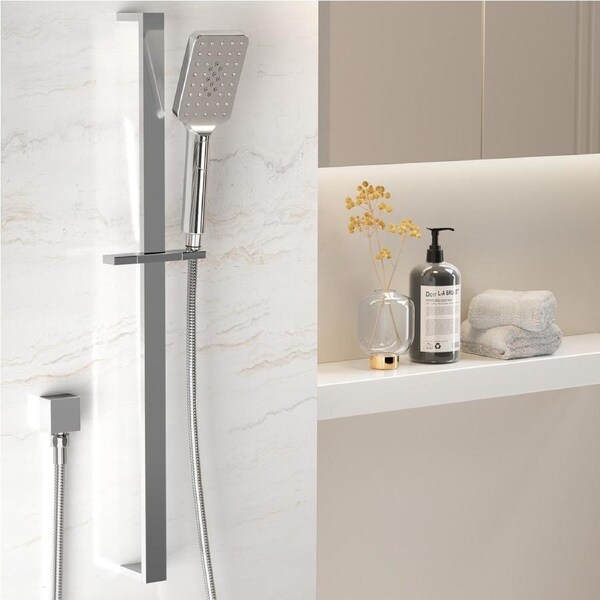 3 Modes Handheld Shower Head Set 3.1'' High Pressure Silver