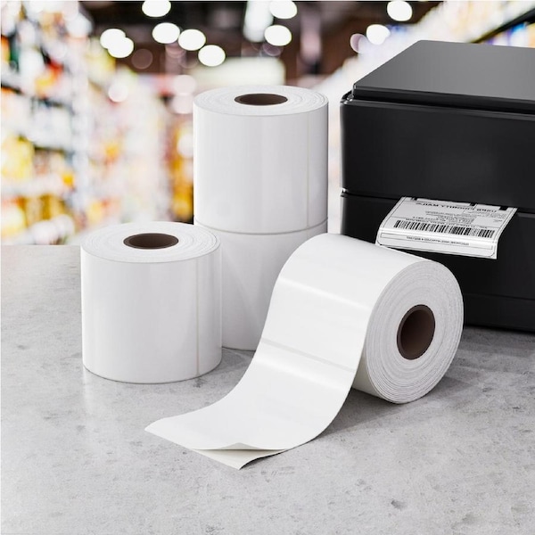 4 Rolls Direct Thermal Labels Paper Printer Paper Barcode????Shipping Stickers