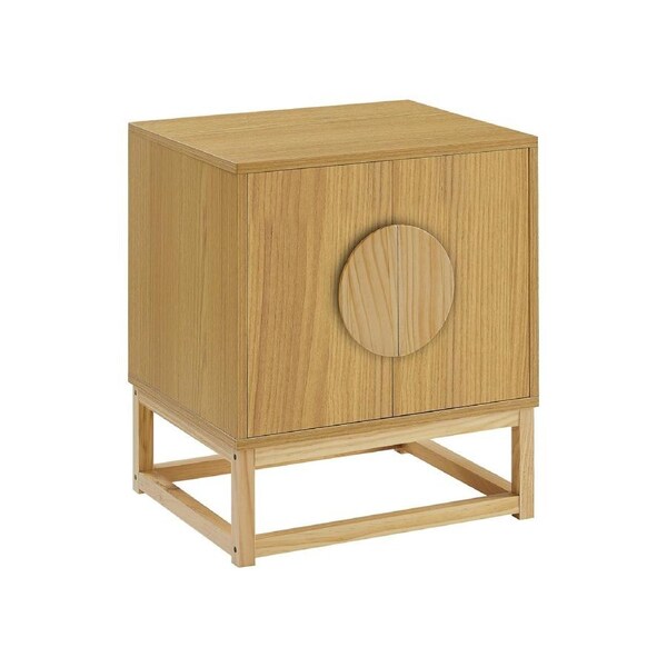 Sarantino Luca Bedside Table Split Door Night Stand in Natural