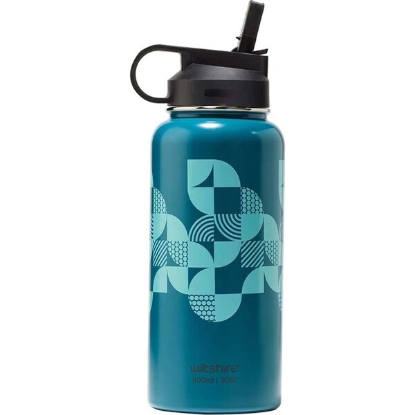 Wiltshire Stainless Steel Cold/Hot Water/Liquid Drinking Bottle Green 900ml