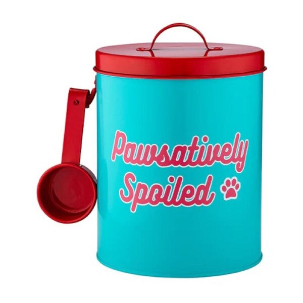 Ladelle Enamel Eco Metal Tin with Scoop Pawsitively Spoiled