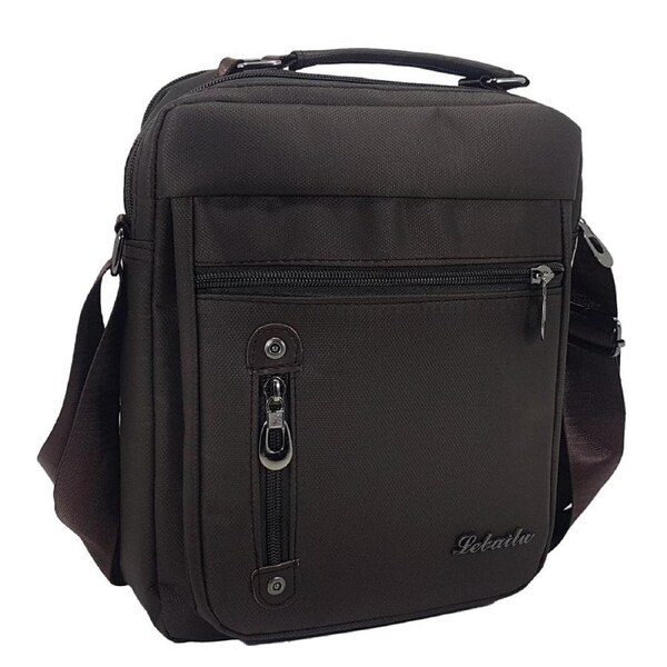 OSKA Men's Shoulder Briefcase Bags Oxford Cloth - Brown