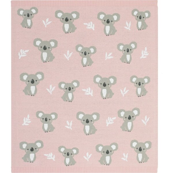 Living Textiles Australiana 85cm Cotton Baby Pram Blanket/Comforter Koala/Blush