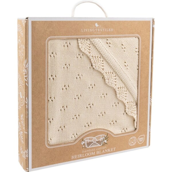 Living Textiles 85cm Cotton Heirloom Baby Blanket Pram/Cuddle Comforter Sand