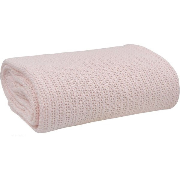 Living Textiles Baby 100cm Cotton Bassinet/Cradle Cellular Blanket Rose Quartz