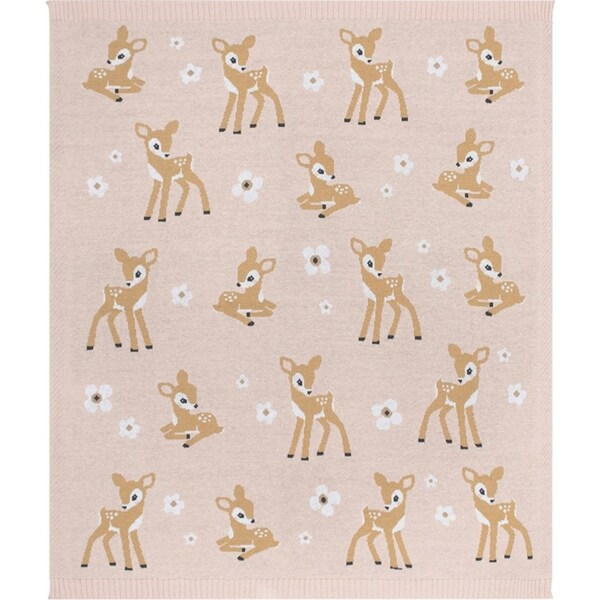 Living Textiles Whimsical 85cm Cotton Baby Blanket Pram Comforter Fawn/Blush