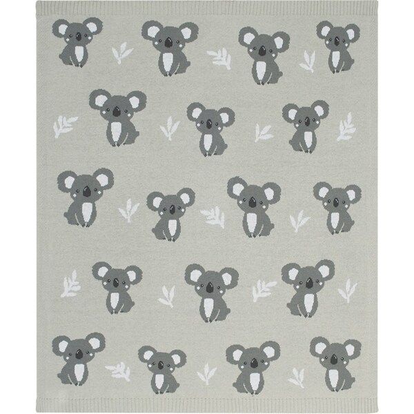 Living Textiles Australiana 85cm Cotton Baby Blanket Infant Comforter Koala/Grey