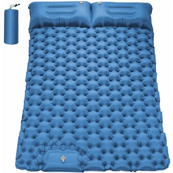 Double Portable Sleeping Pad Self Inflating Waterproof 2 Person Camping Mattress Inflatable Foot Press Ultralight