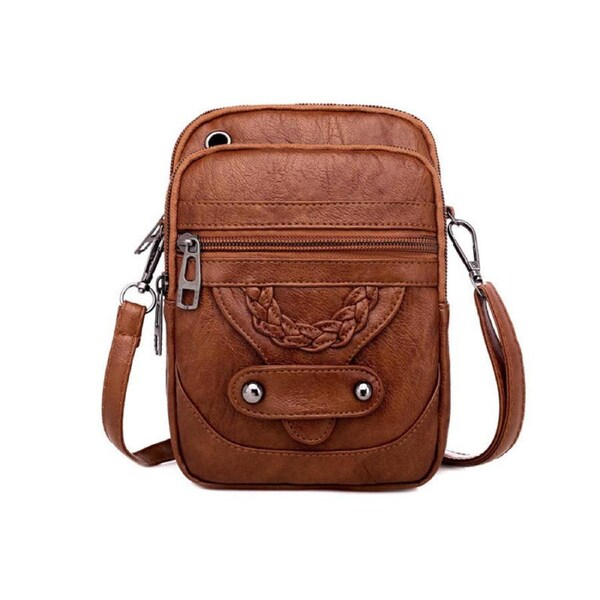 Nevenka Crossbody Bags for Women Soft Leather Mini Purses-Brown