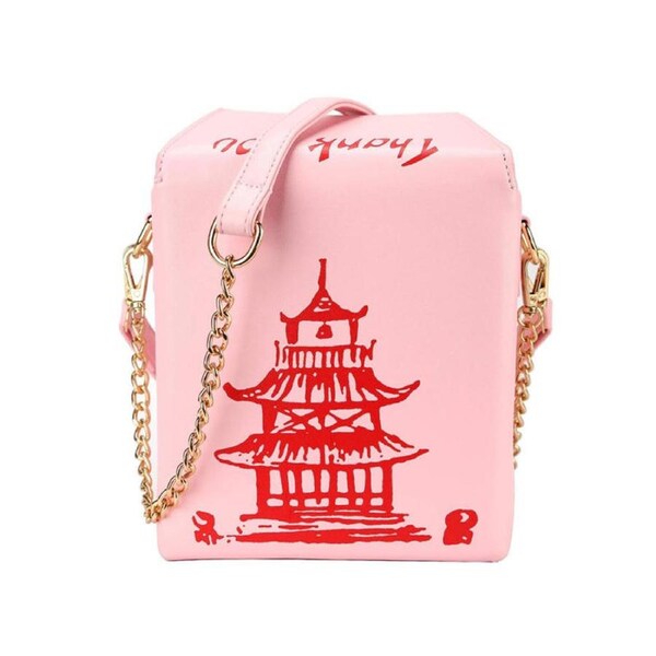 Nevenka Print Crossbody Shoulder Bag Takeout Box Totes Purse for Women-Pink