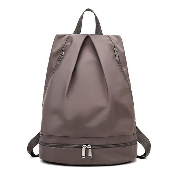 Nevenka Gym Backpack with Shoe Compartment Wet Pocket for Women Travel Sports-Khaki