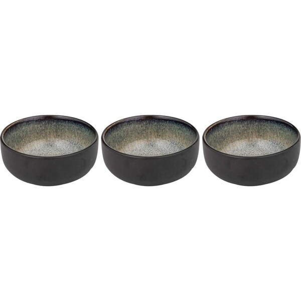 3PK Ladelle Fusion Stoneware 10cm Dip Bowl/Sauce/Snack Dish Server Round Mocha