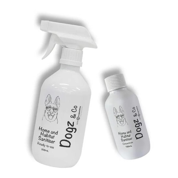 Dogz & Co Pet Home Habitat Cleaning Sanitiser Concentrate 100ml w/Spray Bottle