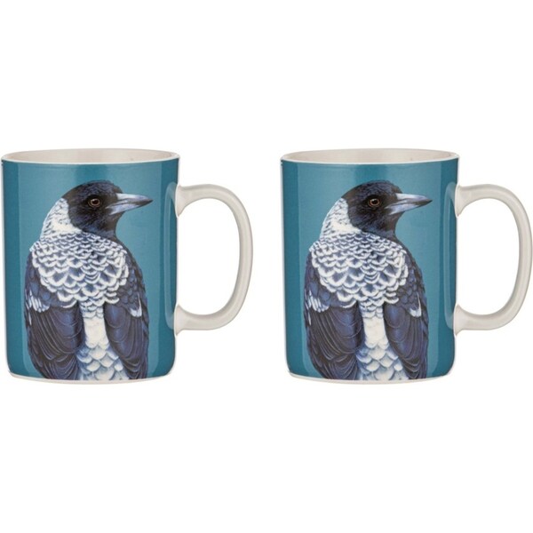2x Ashdene New Bone China 350ml Modern Birds Magpie Mug Coffee/Tea Drinking Cup