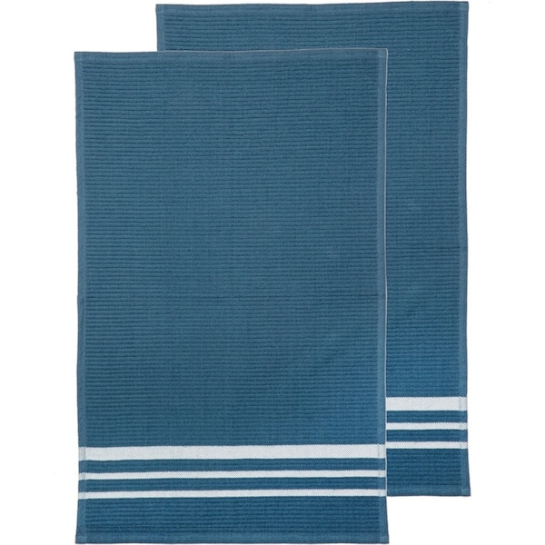 2PK Ladelle Terry Cotton 45x70cm Kitchen Towel Cleaning Dish Drying Cloth Blue