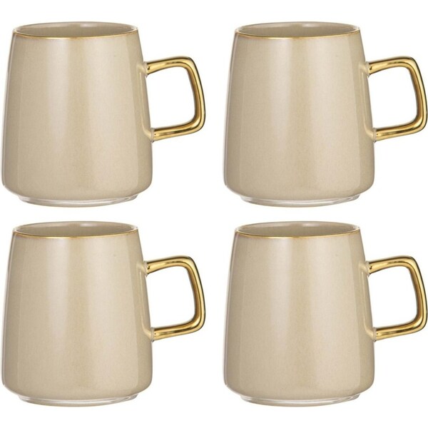4PK Tempa Rae 538ml/13cm New Bone China Coffee/Tea Mug Round Cup w/ Handle Mocha