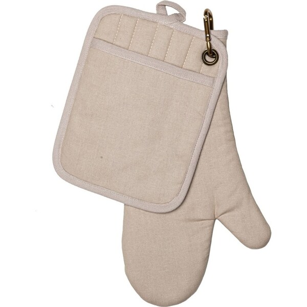 2pc Ladelle Austin Marine Oven Mitt/Gloves & Pot Holder Set